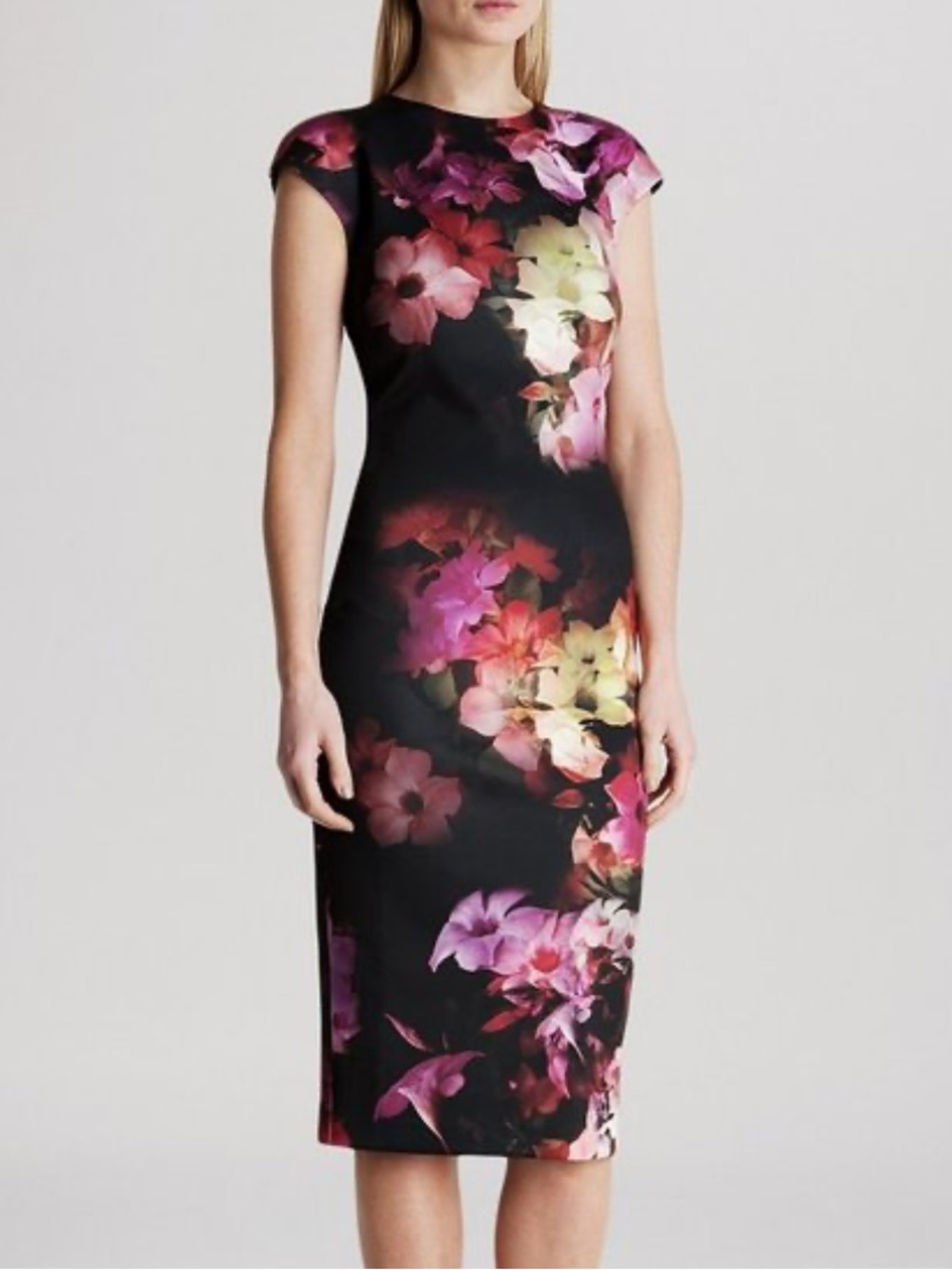 Ted Baker Women's Catina Cascading Floral Jersey Sheath Dress Size 3